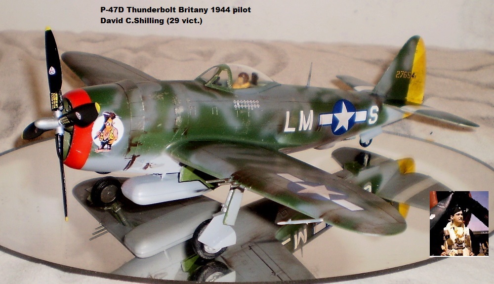 P-47D Thunderbolt Britany 1944 pilot David C.Shilling (29 vict.)