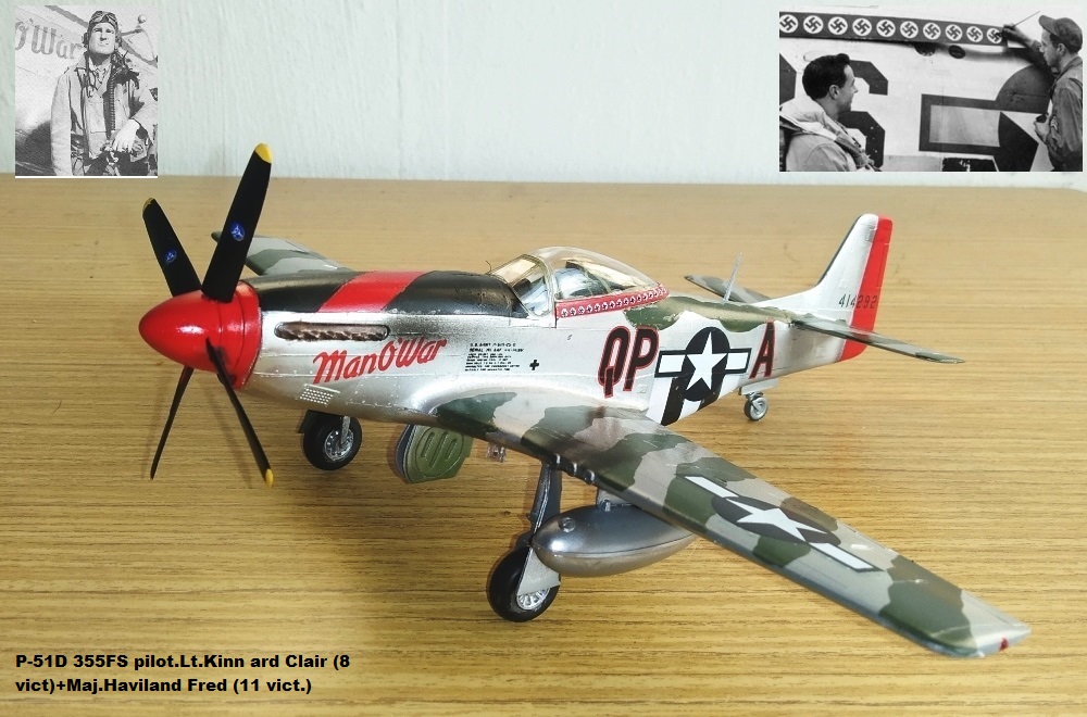 P-51D 355FS pilot.Lt.Kinn ard Clair (8 vict)+Maj.Haviland Fred (11 vict.)