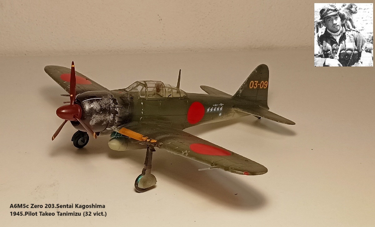 A6M5c Zero 203.Sentai Kagoshima 1945.Pilot Takeo Tanimizu (32 vict.)