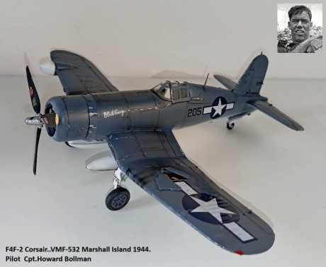 F4F-2 Corsair..VMF-532 Marshall Island 1944. Pilot  Cpt.Howard Bollman