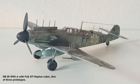 ME Bf 109G-6 with FuG 217 Neptun radar...One of three prototypes.