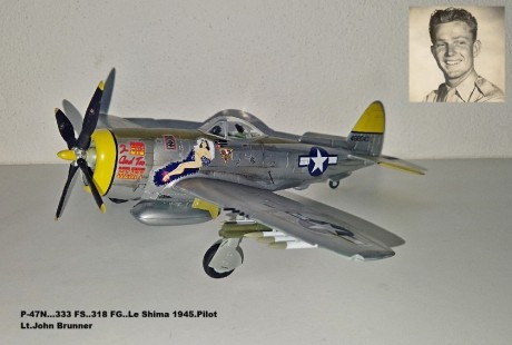 P-47N...333 FS..318 FG..Le Shima 1945.Pilot Lt.John Brunner