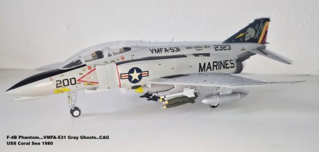 F-4B Phantom...VMFA-531 Gray Ghosts..CAG  USS Coral Sea 1980