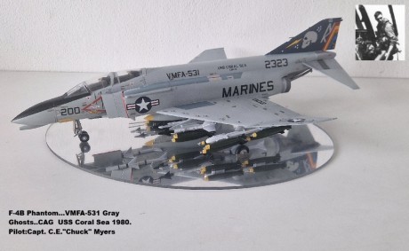 F-4B Phantom...VMFA-531 Gray Ghosts..CAG  USS Coral Sea 1980