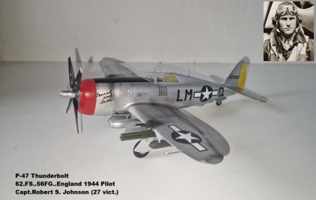 P-47 Thunderbolt  62.FS..56FG..England 1944 Pilot Capt.Robert S. Johnson (27 vict.)