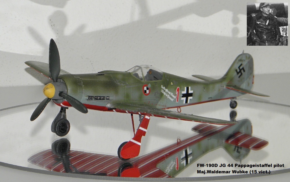 FW-190D JG 44 Pappageistaffel pilot Maj.Waldemar Wubke (15 vict.)