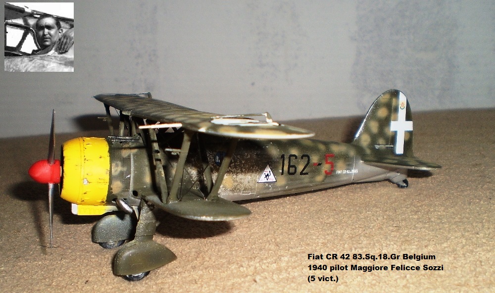 Fiat CR 42 83.Sq.18.Gr Belgium 1940 pilot Maggiore Felicce Sozzi (5 vict.)