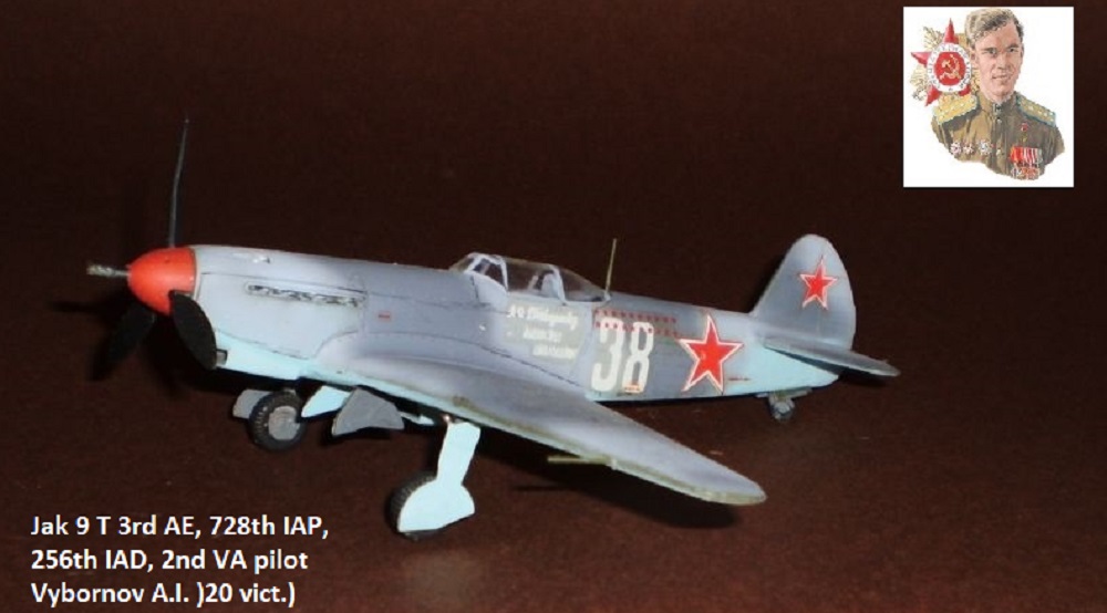Jak 9 T 3rd AE, 728th IAP, 256th IAD, 2nd VA pilot Vybornov A.I. (20 vict.)