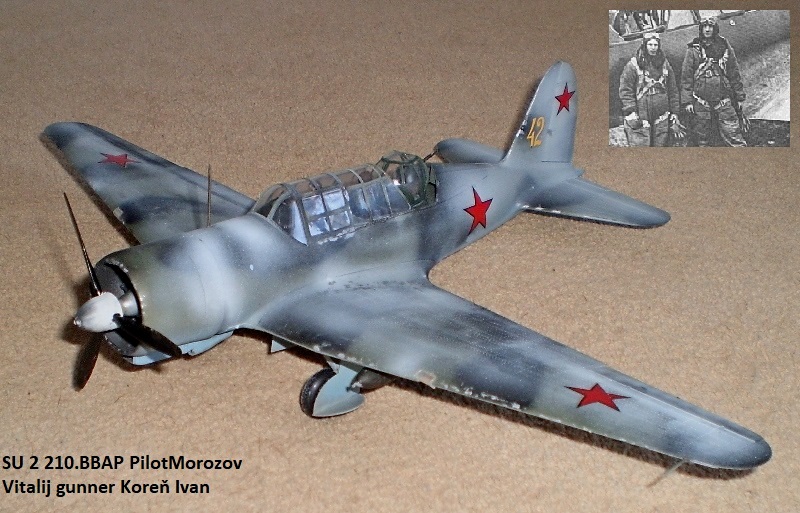SU 2 210.BBAP PilotMorozov Vitalij gunner Koreň Ivan
