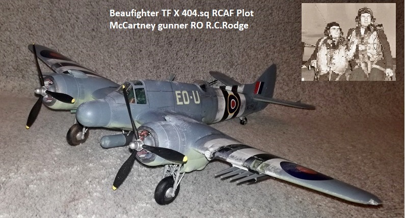 Beaufighter TF X 404.sq RCAF Plot McCartney gunner RO R.C.Rodge
