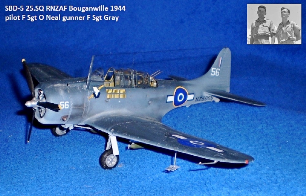 SBD-5 25.SQ RNZAF Bouganwille 1944 pilot F Sgt O Neal gunner F Sgt Gray