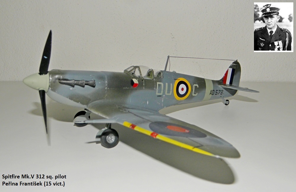 Spitfire Mk.V 312 sq. pilot Peřina František (15 vict.)