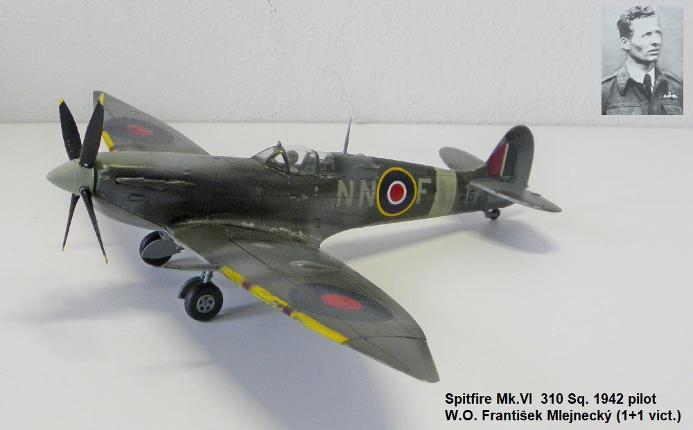 Spitfire Mk.VI 310 Sq. 1942 pilot W.O. František Mlejnecký (1+1 vict.)