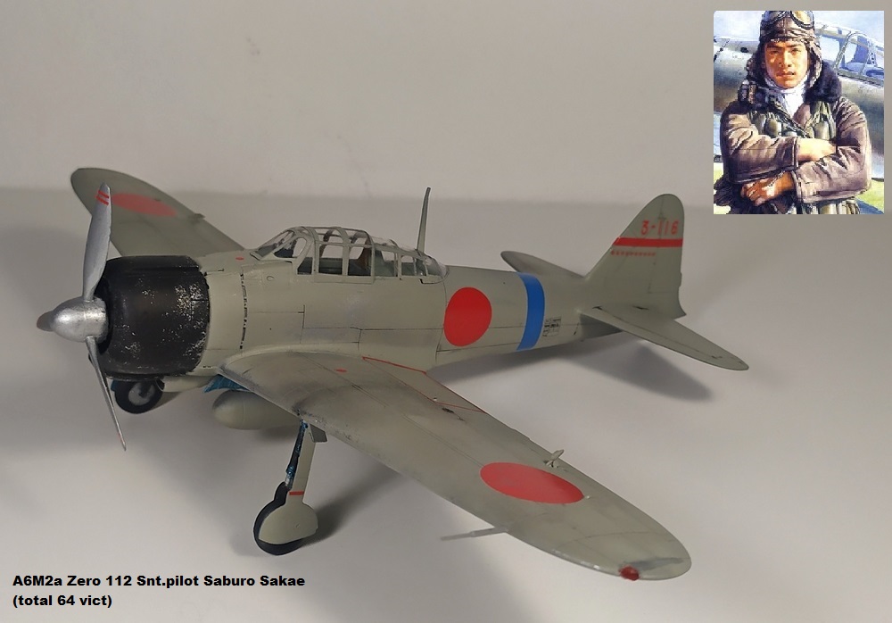 A6M2a Zero 112 Snt.pilot Saburo Sakae (total 64 vict)