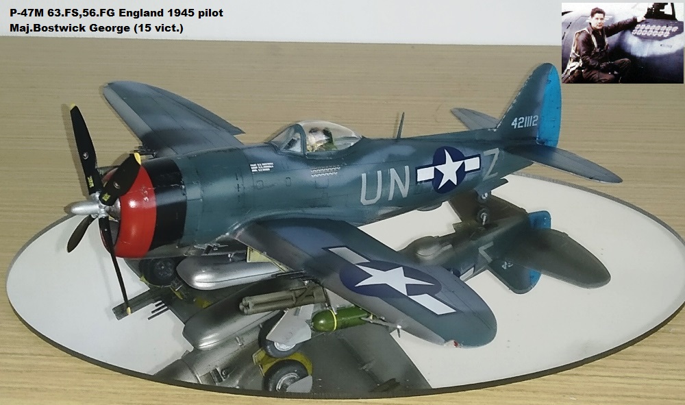 P-47M 63.FS,56.FG England 1945 pilot Maj.Bostwick George (15 vict.)