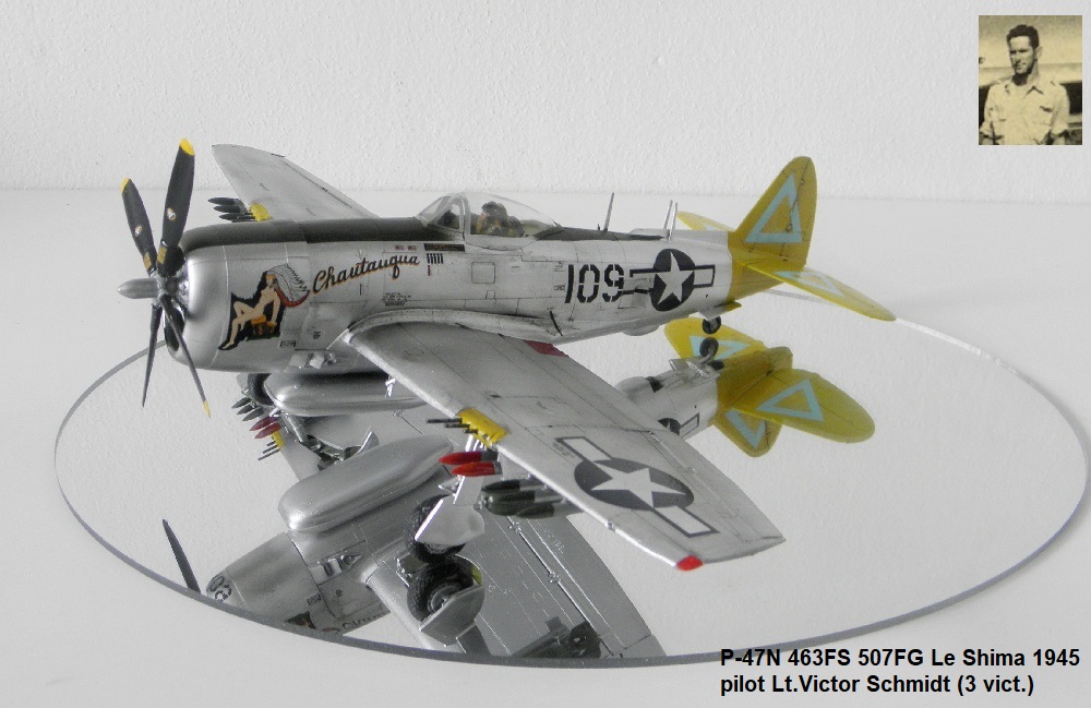 P-47N 463FS 507FG Le Shima 1945 pilot Lt.Victor Schmidt (3 vict.)