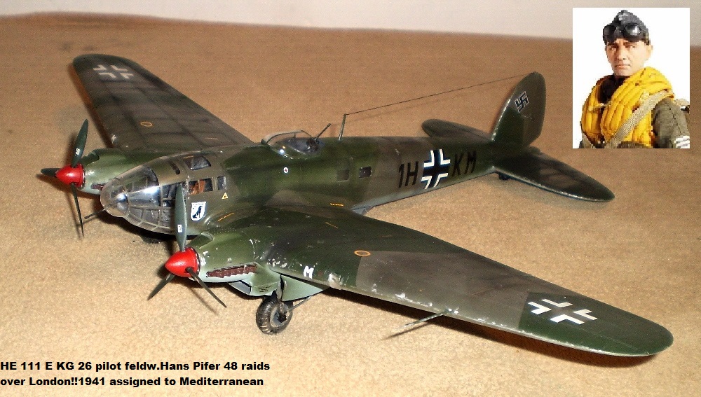 HE 111 E KG 26 pilot feldw.Hans Pifer 48 raids over London!!1941 assigned to Mediterranean