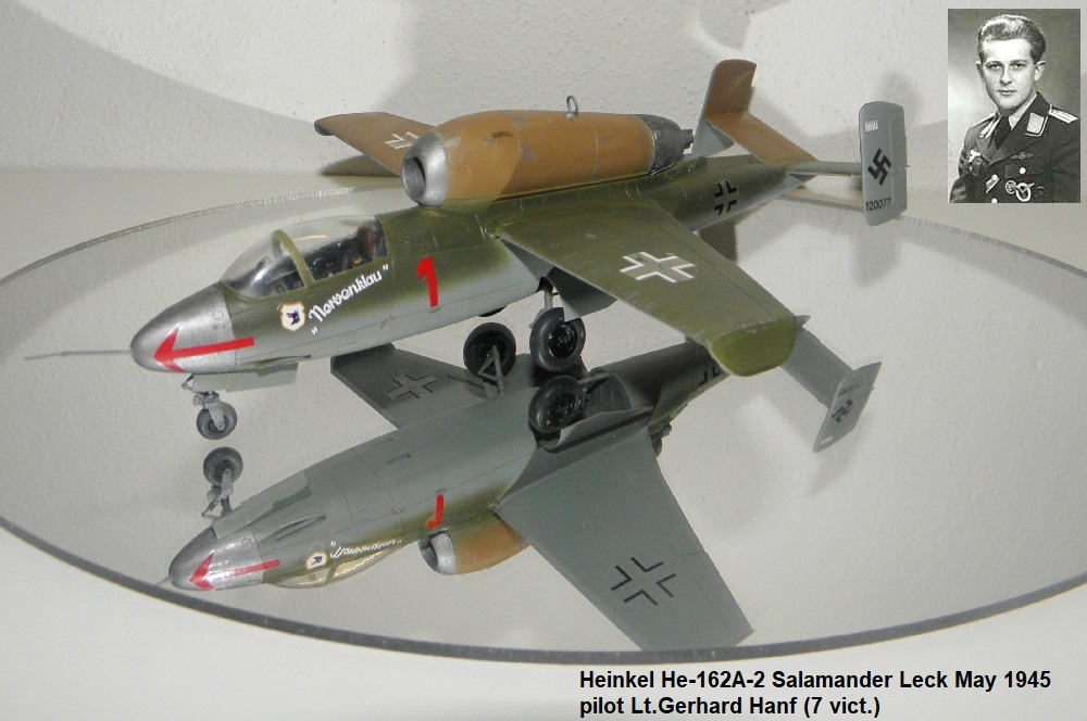 Heinkel He-162A-2 Salamander Leck May 1945 pilot Lt.Gerhard Hanf (7 vict.)