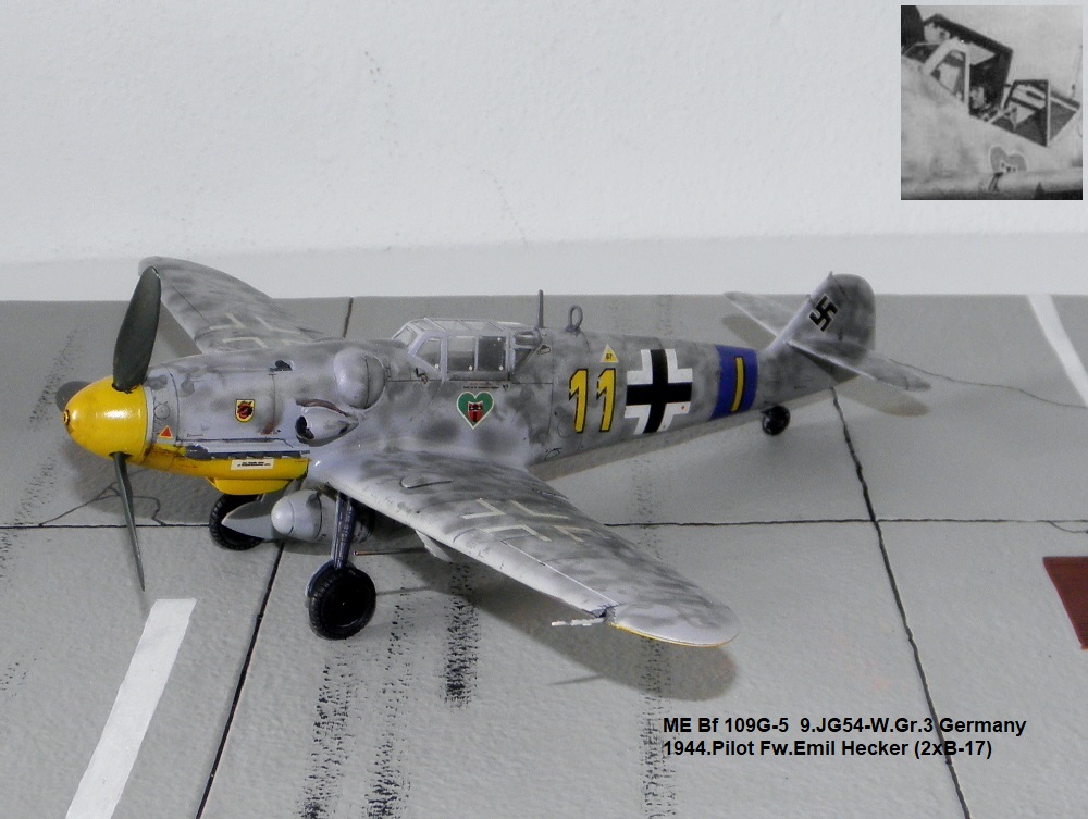 ME Bf 109G-5 9.JG54-W.Gr.3 Germany 1944.Pilot Fw.Emil Hecker (2xB-17)