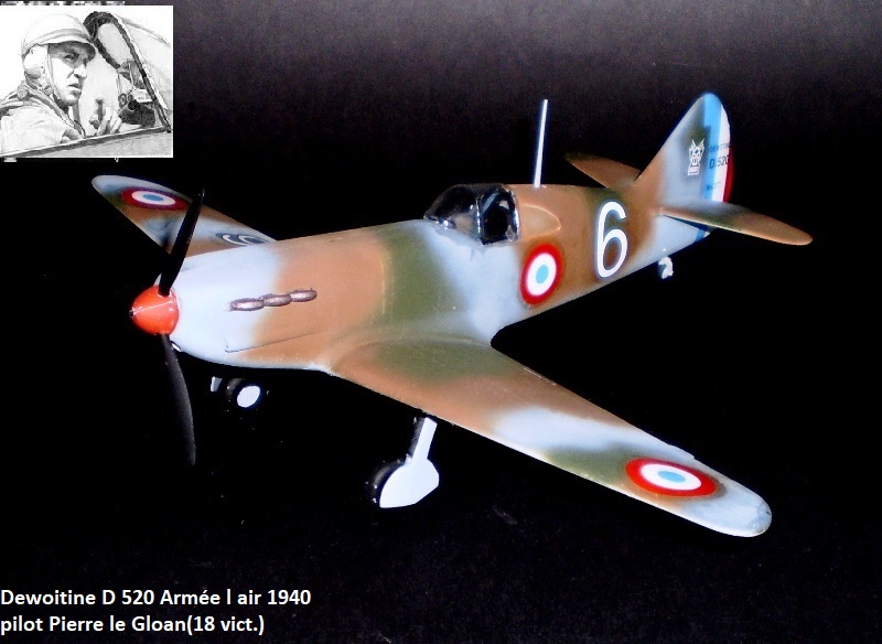 Dewoitine D 520 Armée l air 1940 pilot Pierre le Gloan(18 vict.)