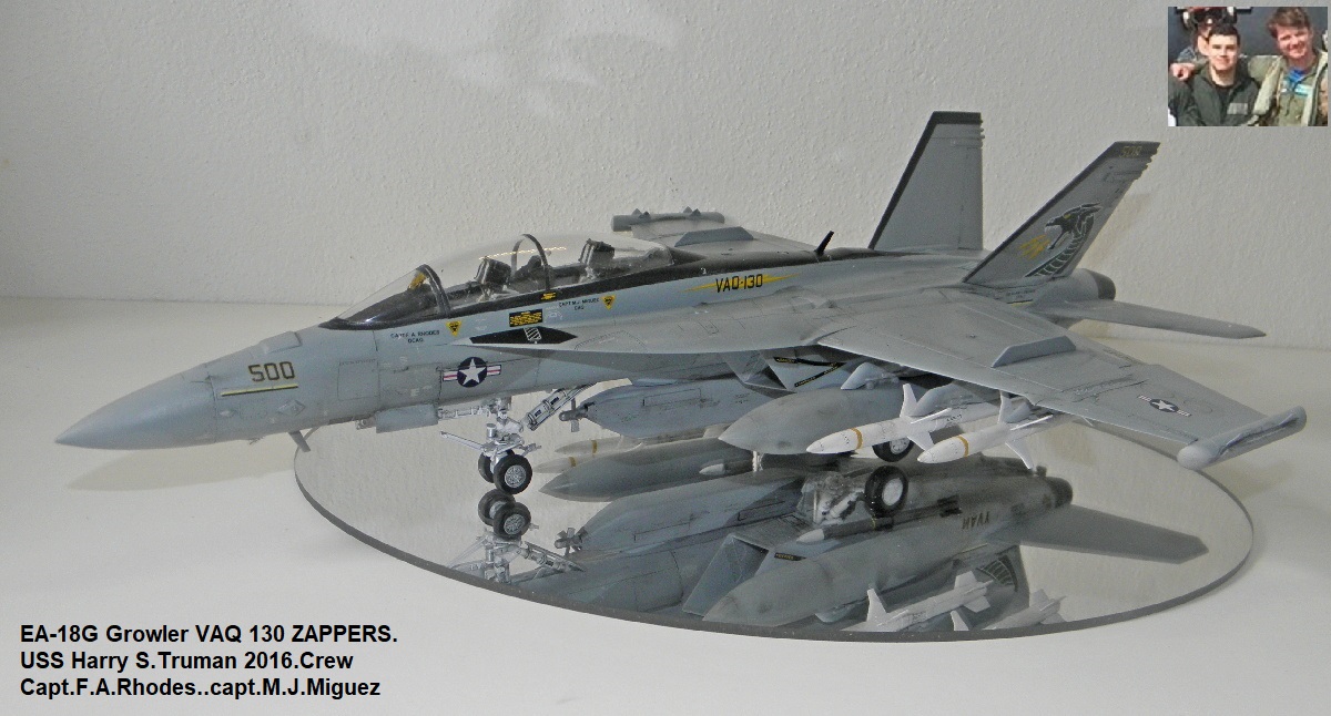 EA-18G Growler VAQ 130 ZAPPERS. USS Harry S.Truman 2016.Crew Capt.F.A.Rhodes..capt.M.J.Miguez