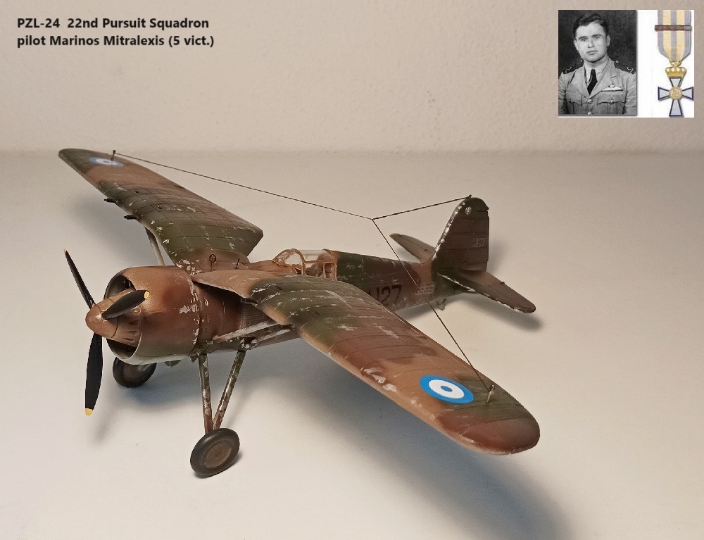 PZL-24  22nd Pursuit Squadron pilot Marinos Mitralexis (5 vict.)