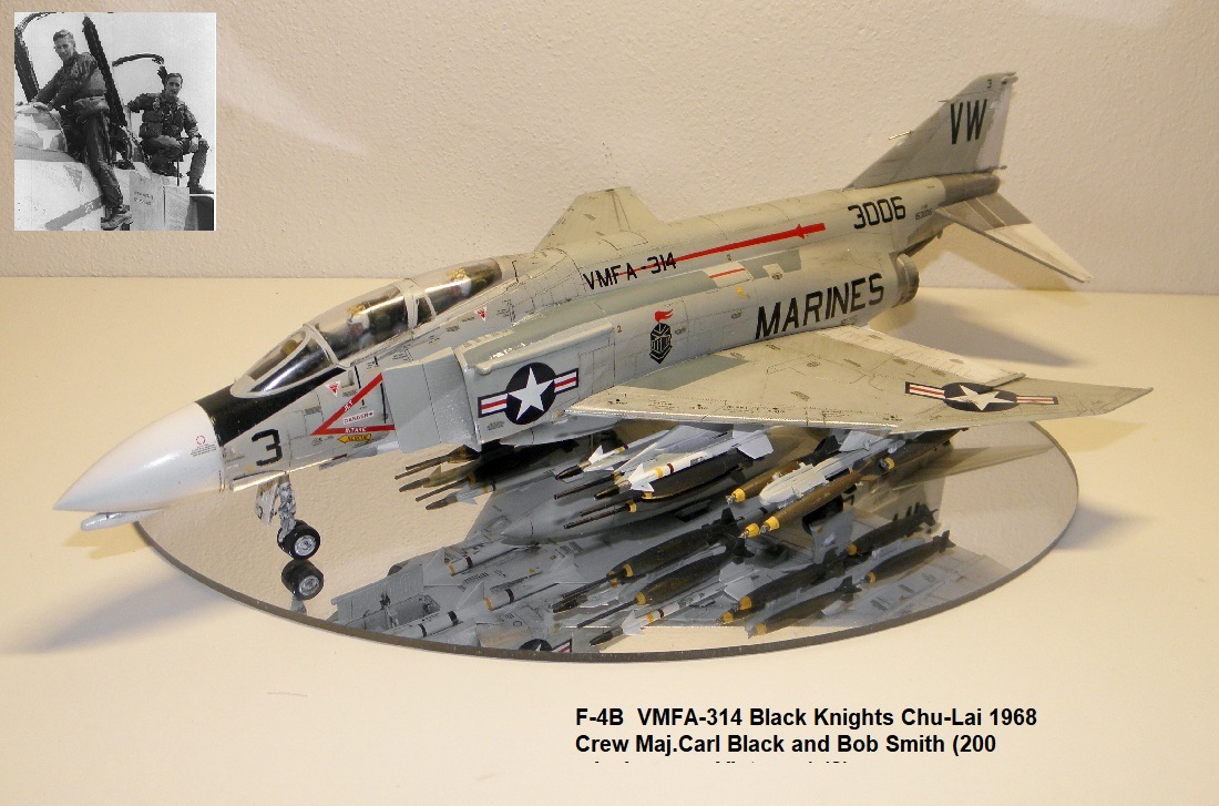 F-4B  VMFA-314 Black Knights Chu-Lai 1968 Crew Maj.Carl Black and Bob Smith (200 mission over Viet-nam) (2)