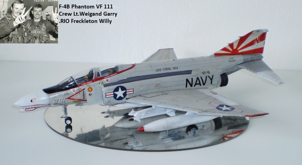 F-4B Phantom VF 111 Crew Lt.Weigand Garry .RIO Freckleton Willy