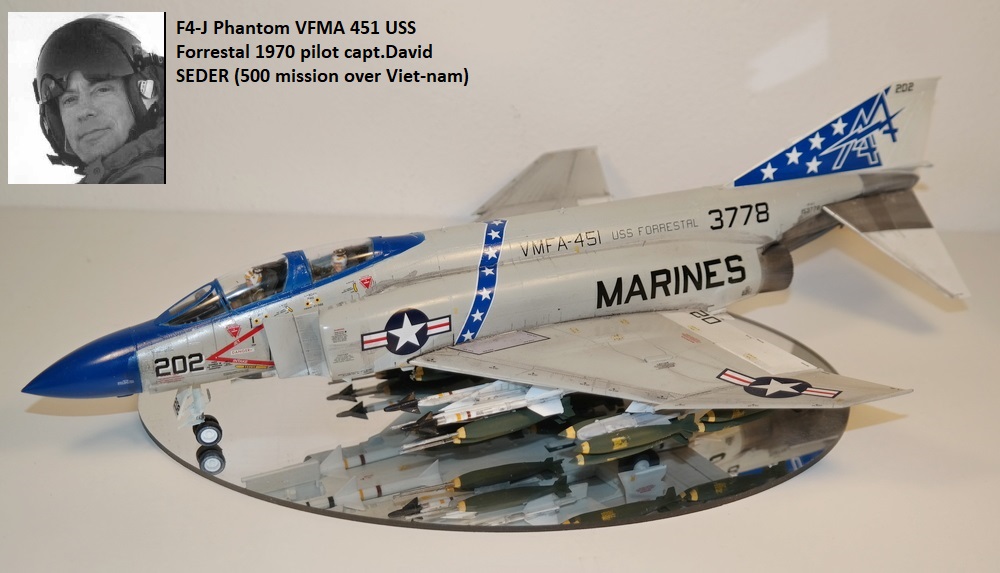 F4-J Phantom VFMA 451 USS Forrestal 1970 pilot capt.David SEDER (500 mission over Viet-nam)