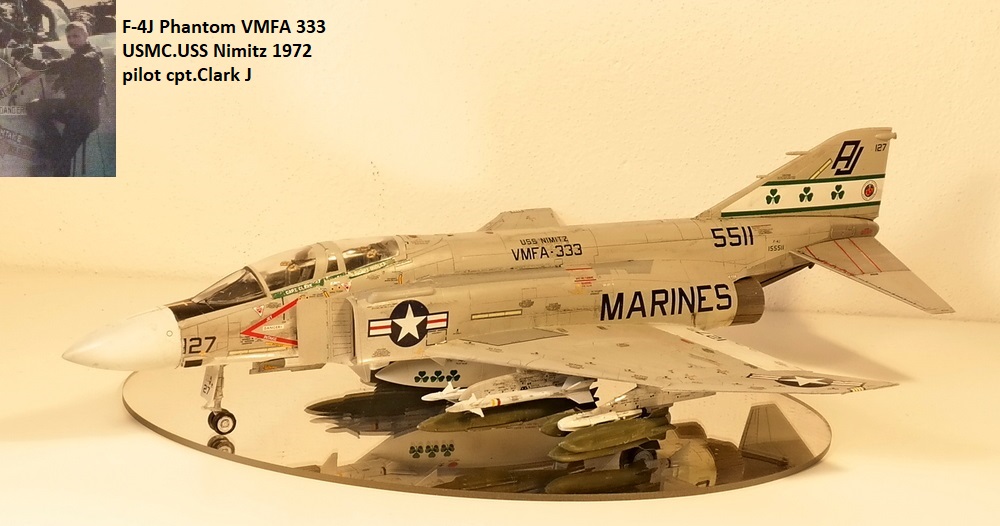 F-4J Phantom VMFA 333 USMC.USS Nimitz 1972 pilot cpt.Clark J