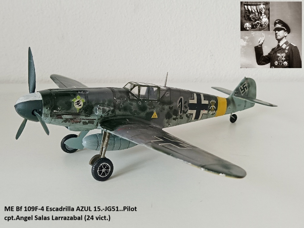 ME Bf 109F-4 Escadrilla AZUL 15.-JG51..Pilot cpt.Angel Salas Larrazabal (24 vict.) - kopie