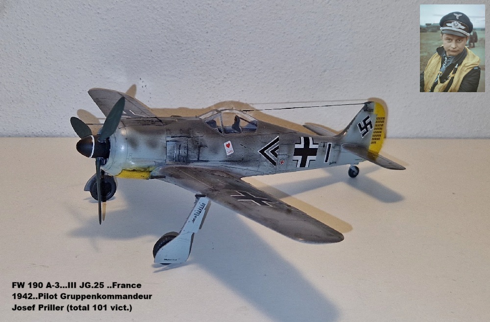 FW 190 A-3...III JG.25 ..France 1942..Pilot Gruppenkommandeur Josef Priller (total 101 vict.)