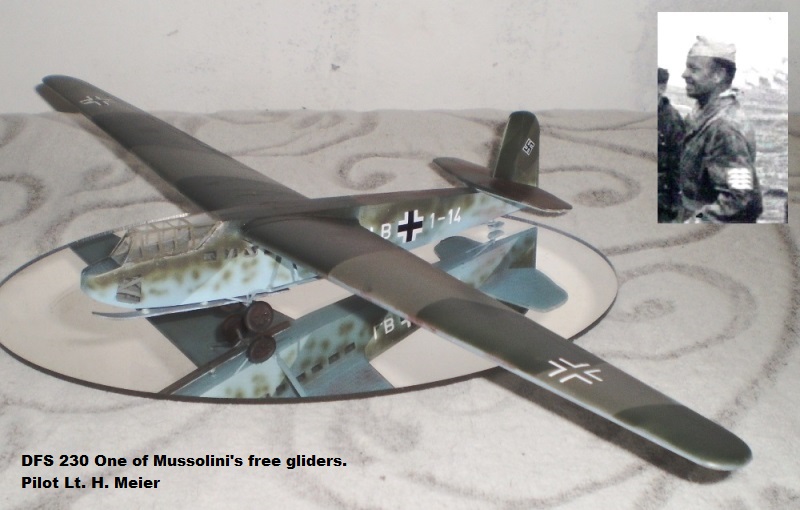 DFS 230 One of Mussolini's free gliders. Pilot Lt. H. Meier