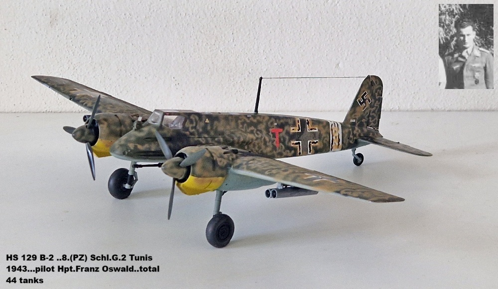 HS 129 B-2 ..8.(PZ) Schl.G.2 Tunis 1943...pilot Hpt.Franz Oswald..total 44 tanks